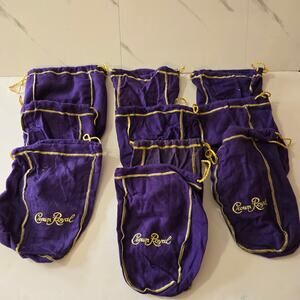Crown Royal Bags Lot of Ten (10) Drawstring - Purple 9 and Blackberrry 1